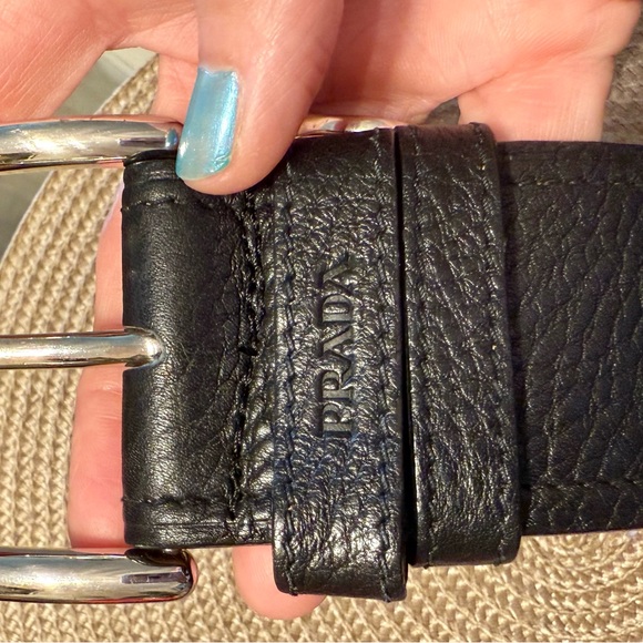 Prada Black and Tan Leather Belt - Picture 5 of 7